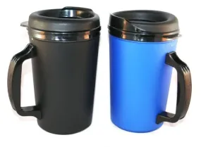2 ThermoServ Foam Insulated Coffee Mugs 20 oz (1)Blue & (1)Black
