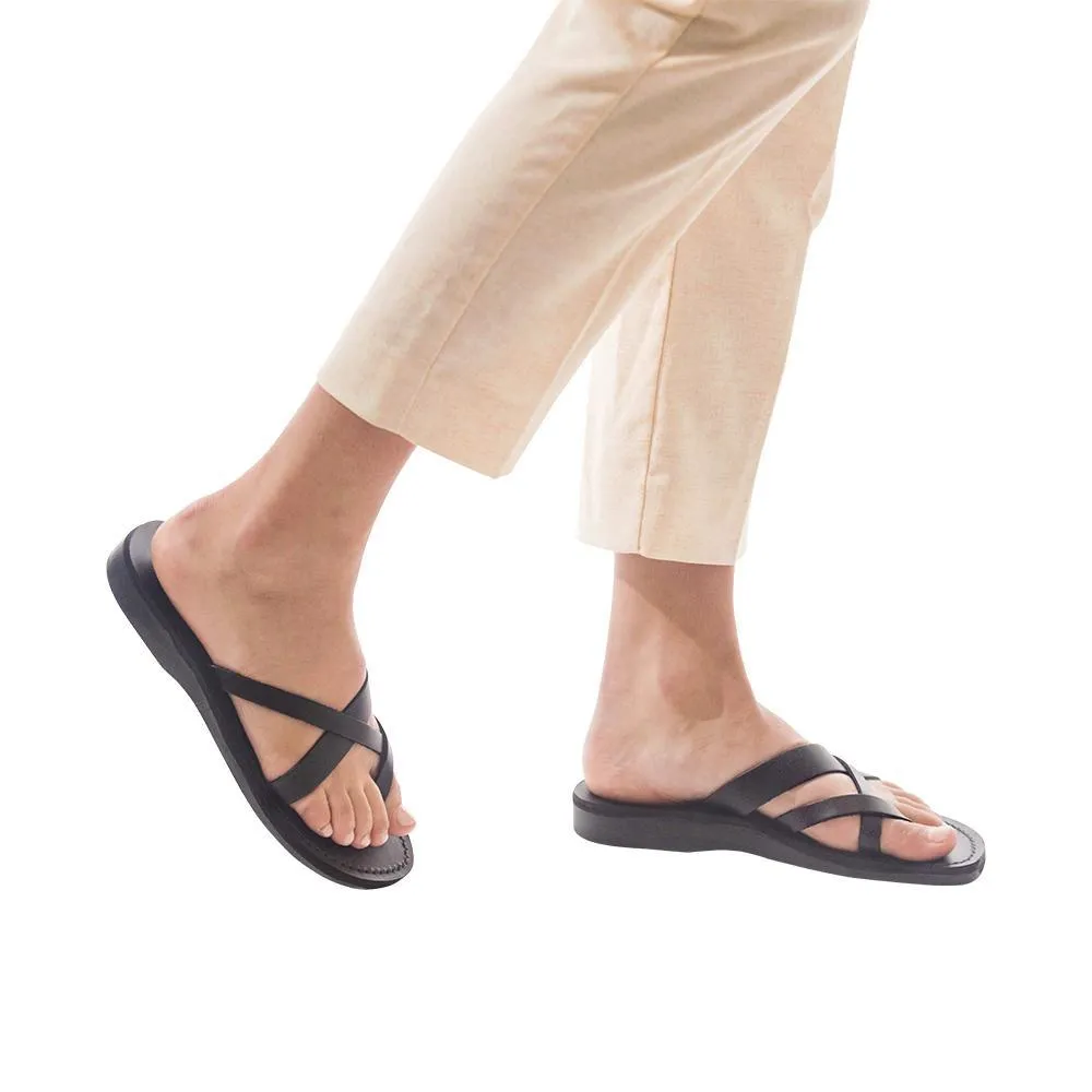 Abigail - Leather Toe Sandal | Black