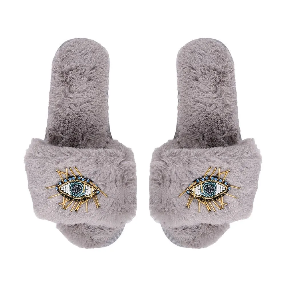 BEADED EVIL EYE SLIPPERS