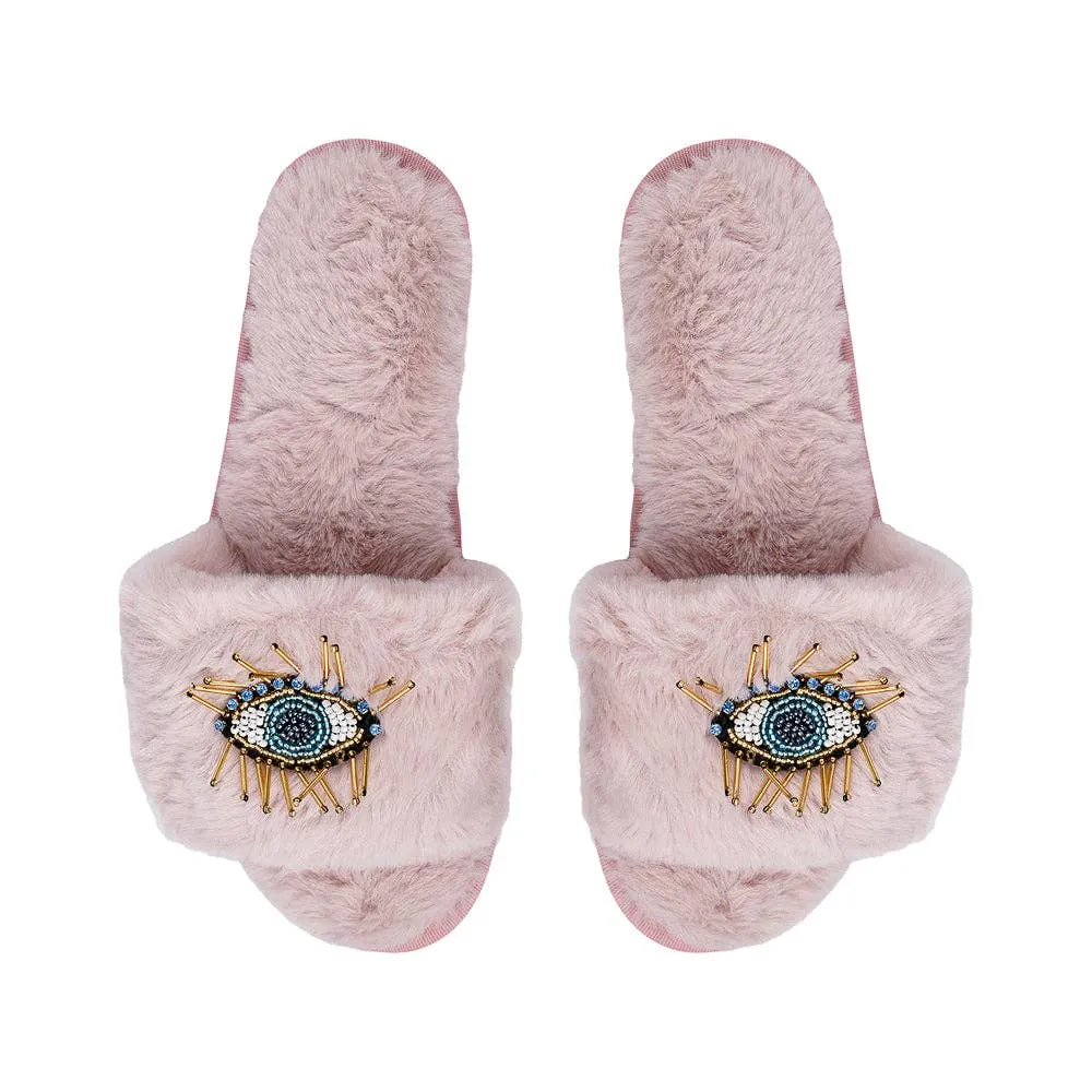 BEADED EVIL EYE SLIPPERS