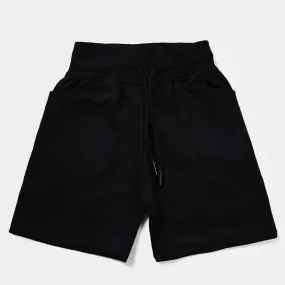 Boys Cotton Terry Short Basic Black-Jet Black