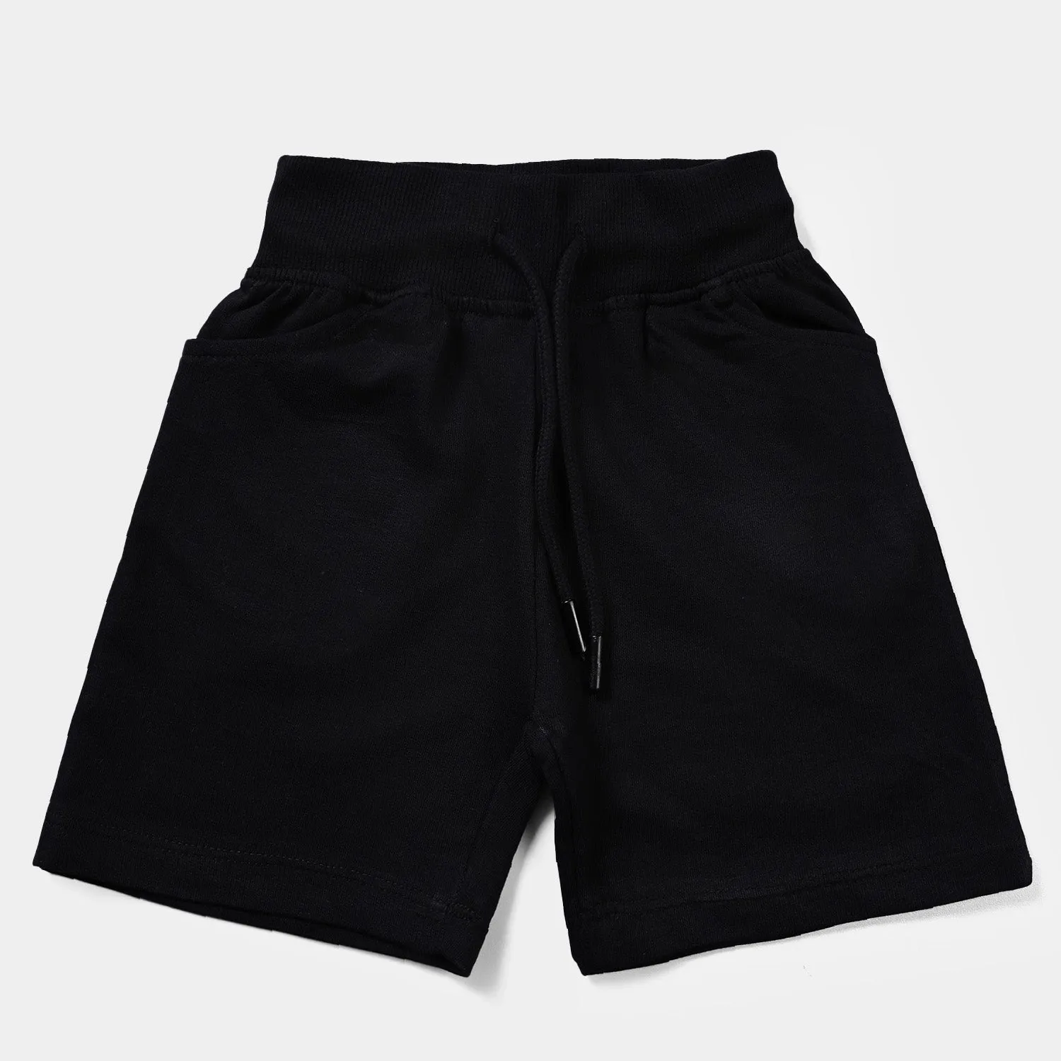 Boys Cotton Terry Short Basic Black-Jet Black