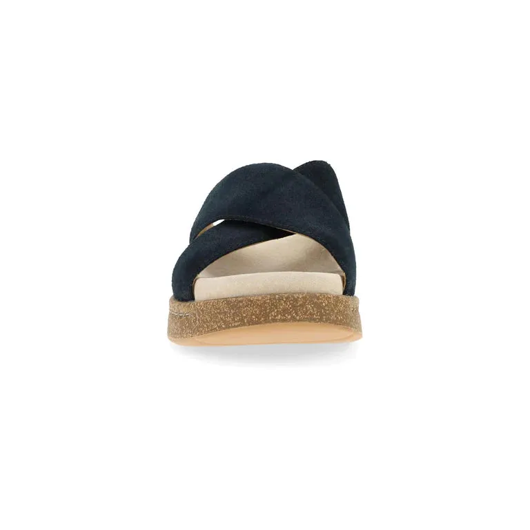 Bridget Platform Cork Sandal in Suede Black