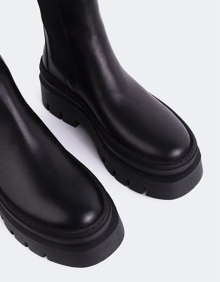 Delya Black Leather