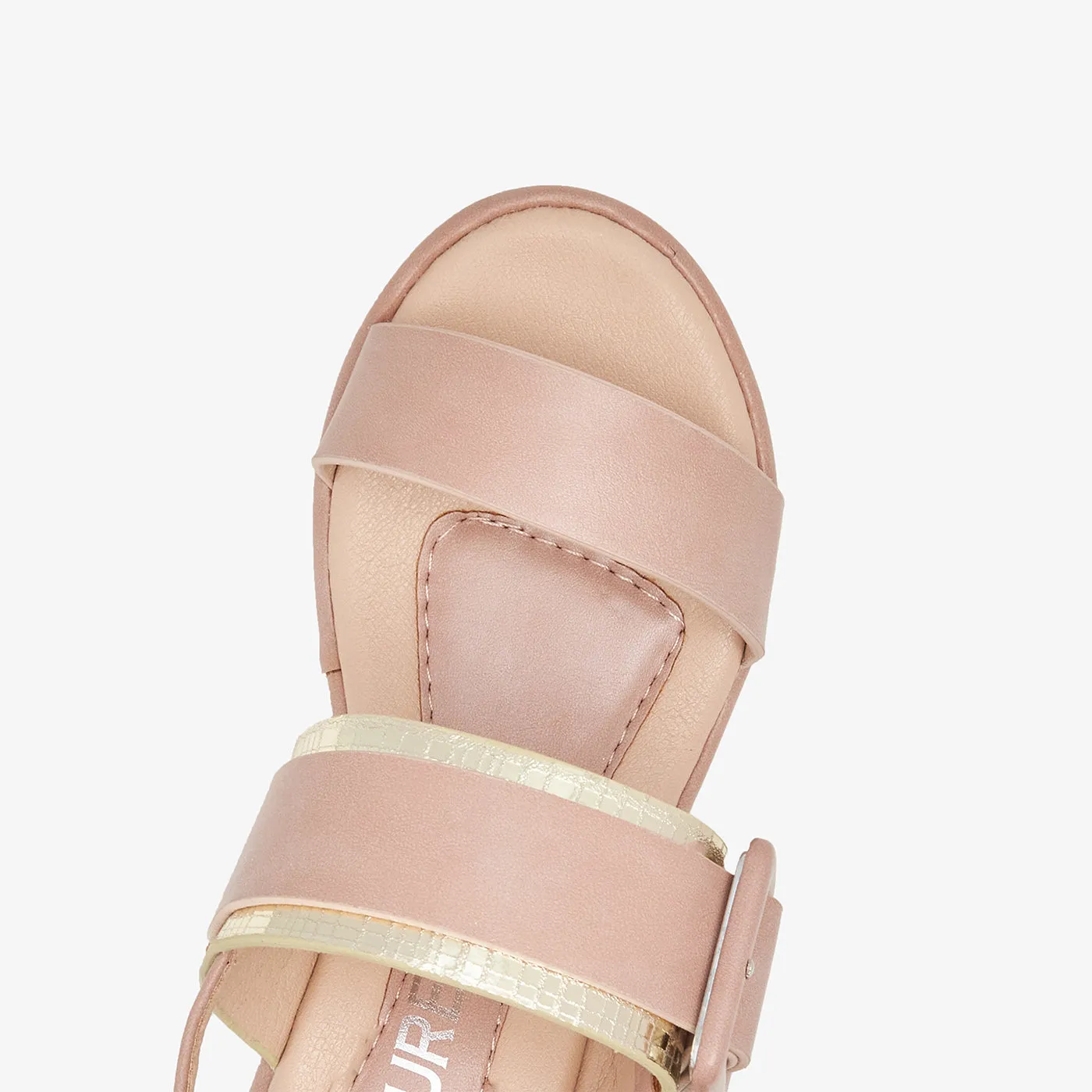 Double Strap Buckled Sandals