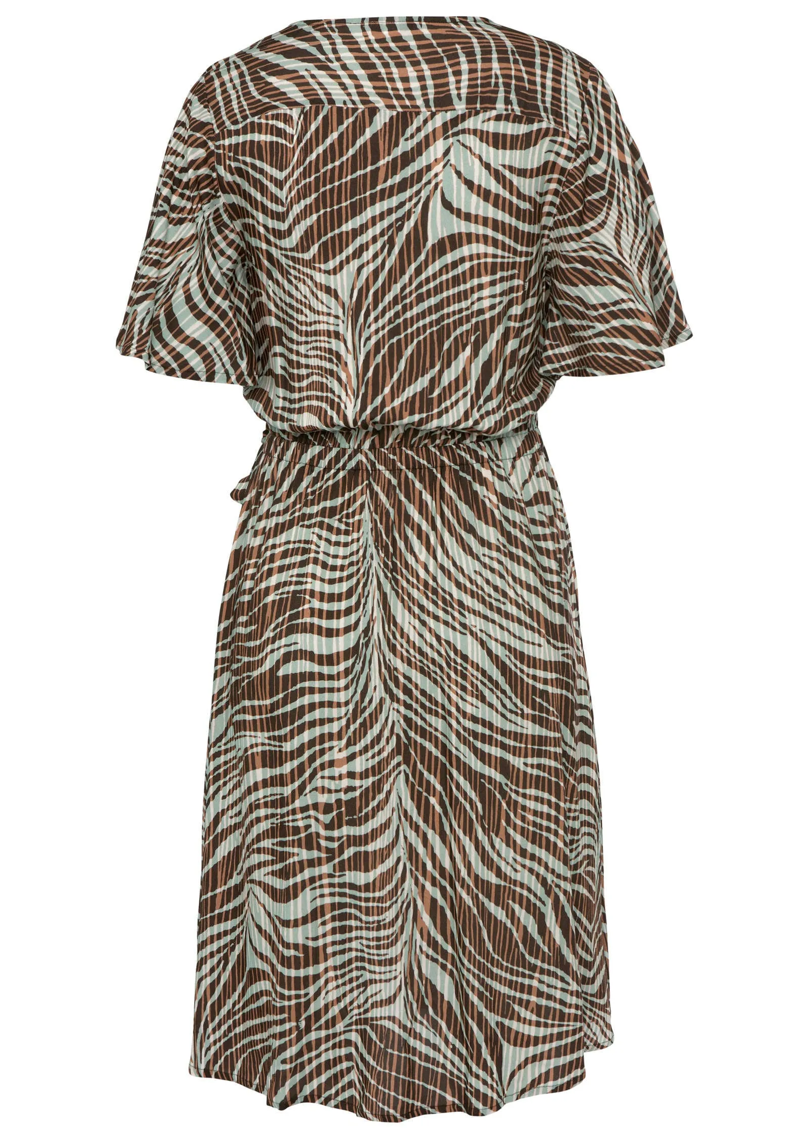 Flutter Sleeve Dress - Brown Multi
