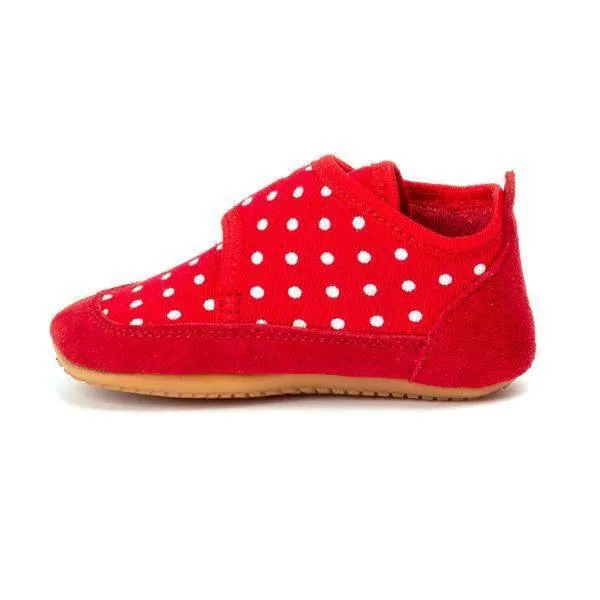Froddo Girls Red Polka Baby Toddler First Walking Shoes (Made in Europe)
