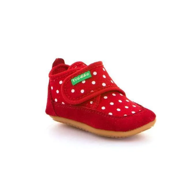 Froddo Girls Red Polka Baby Toddler First Walking Shoes (Made in Europe)