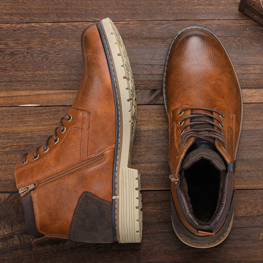 Handmade Retro Winter Boots w/Fur | Popular Male Apparel and Accessories