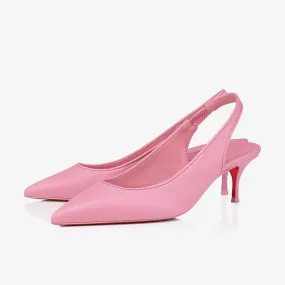 Modern Pink Leather Slingback Pump