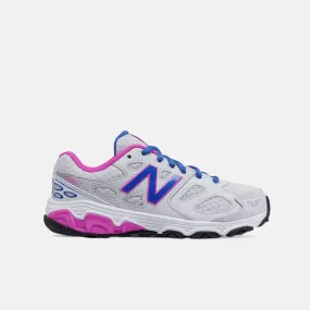 New Balance KR680FBY Mid Mesh Tennis Shoe - White/Pink