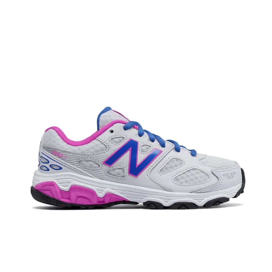 New Balance KR680FBY Mid Mesh Tennis Shoe - White/Pink
