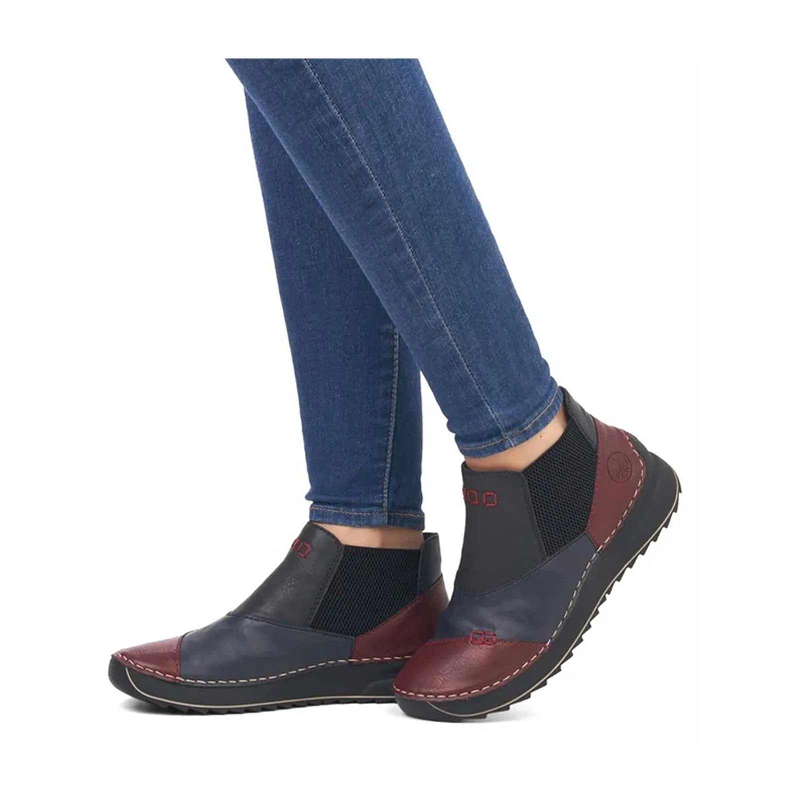 Rieker 51575-14 Chelsea Boot (Women) - Wine/Ozean/Schwarz