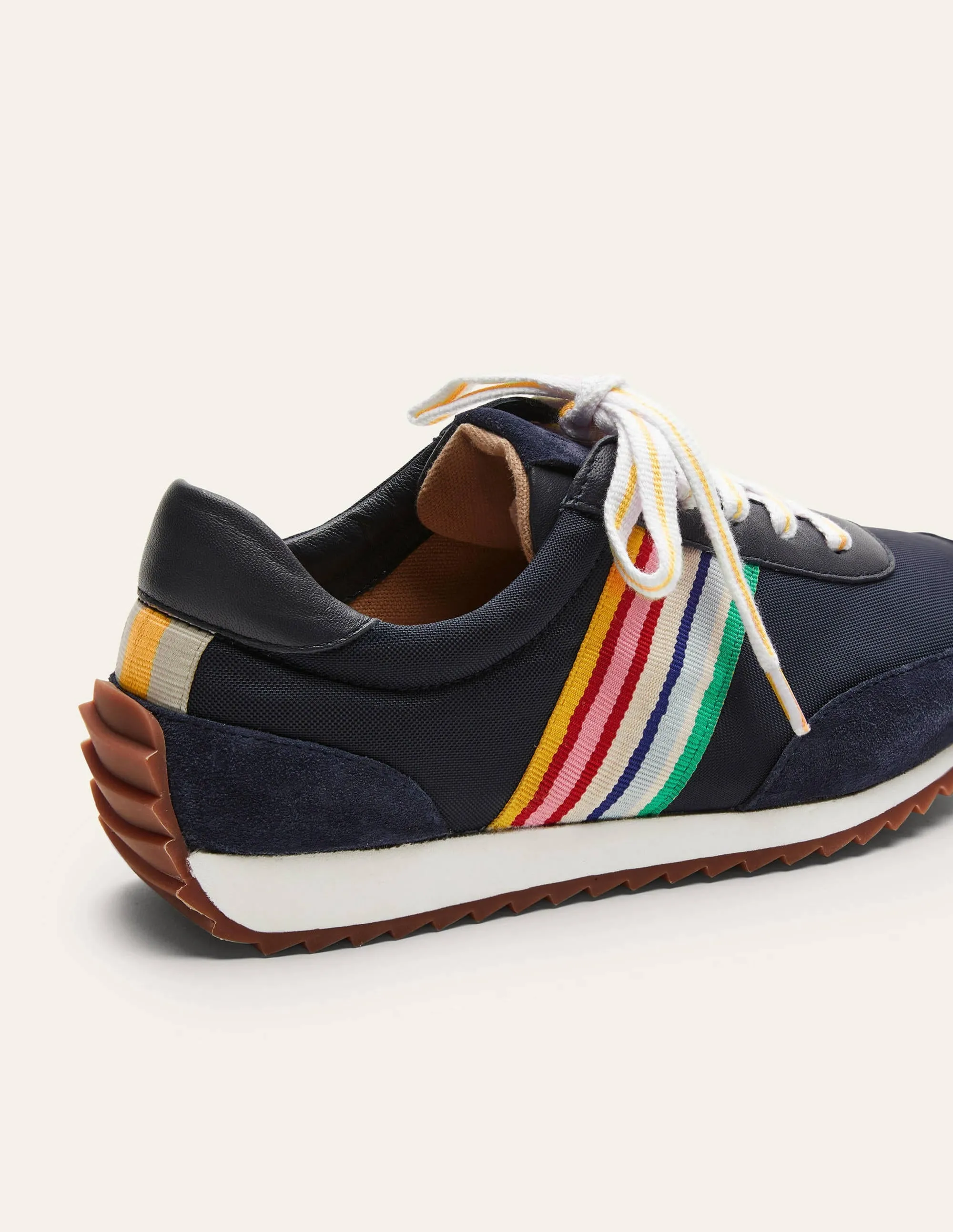 Striped Runner Trainers-Navy, Multi Stripe