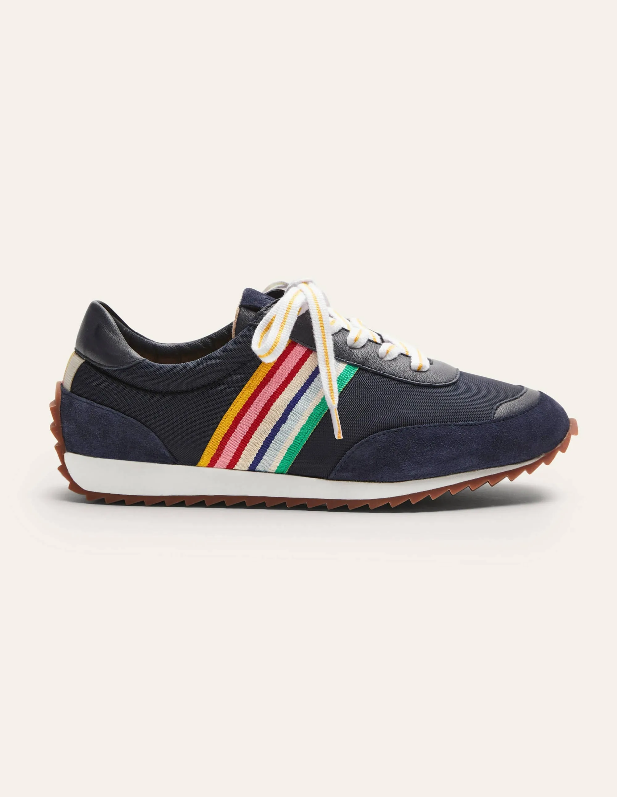 Striped Runner Trainers-Navy, Multi Stripe
