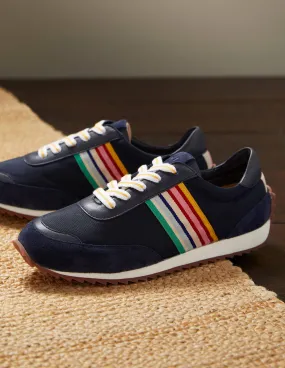 Striped Runner Trainers-Navy, Multi Stripe