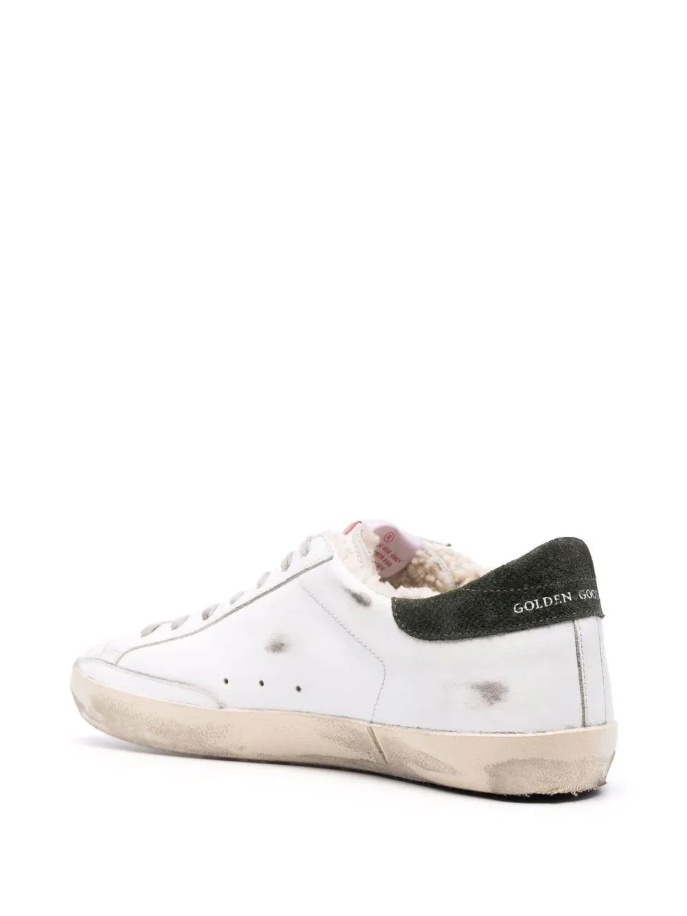 Super-Star sneakers with green star and shearling