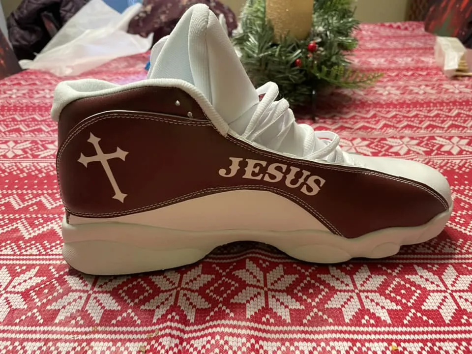 Teesdily | Customized Jesus Faith Over Fear Basketball Shoes, Jesus Purple Design, Jesus Lovers Gift, Christian Unisex Shoes