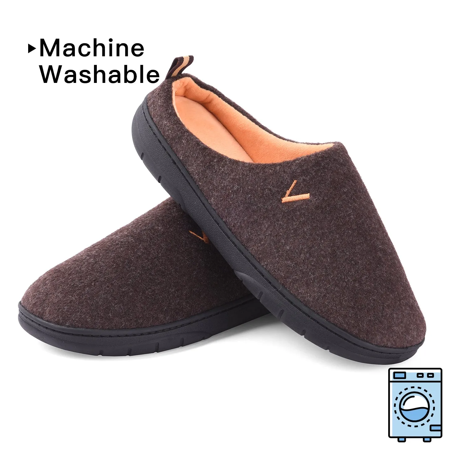 VONMAY Men's Slippers Slip On House Shoes Two Tone Memory Foam Indoor Outdoor