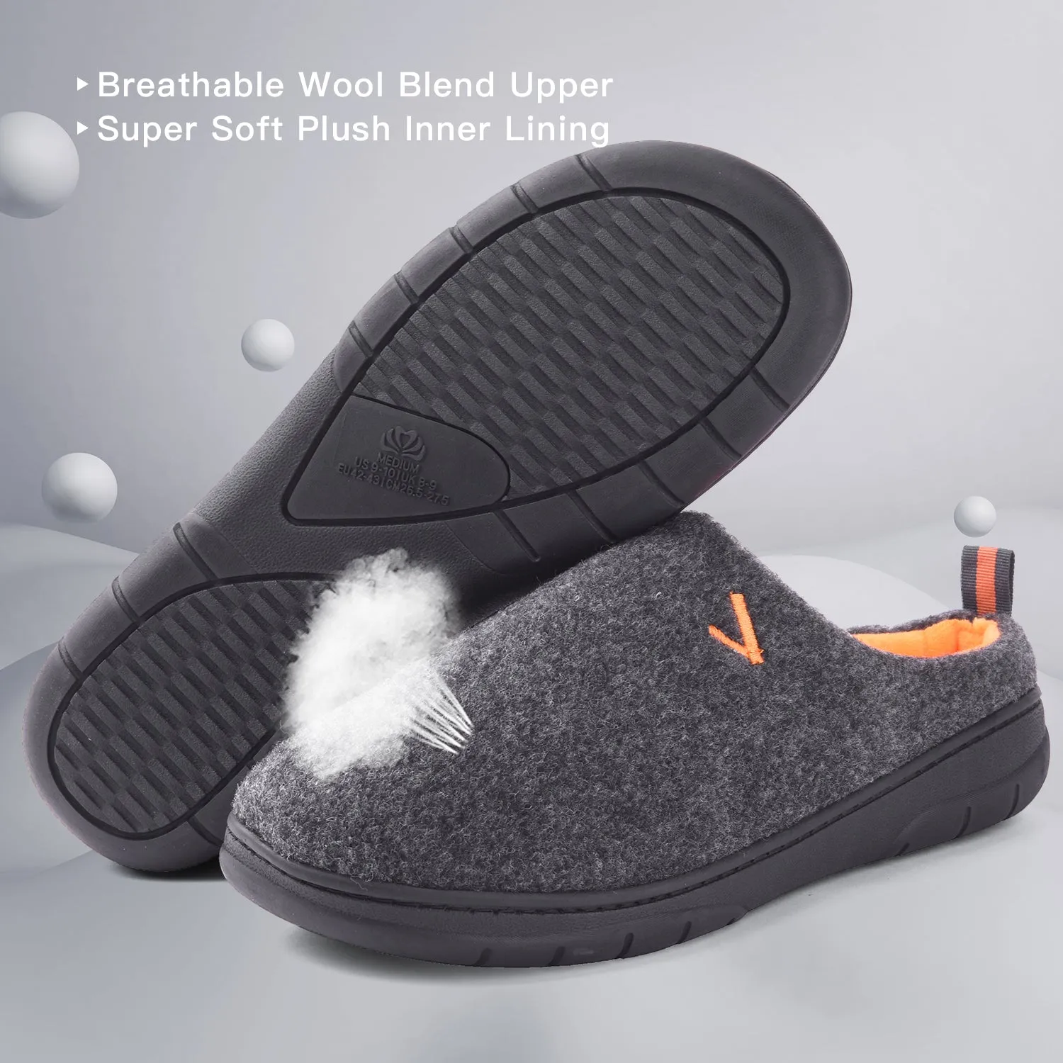 VONMAY Men's Slippers Slip On House Shoes Two Tone Memory Foam Indoor Outdoor