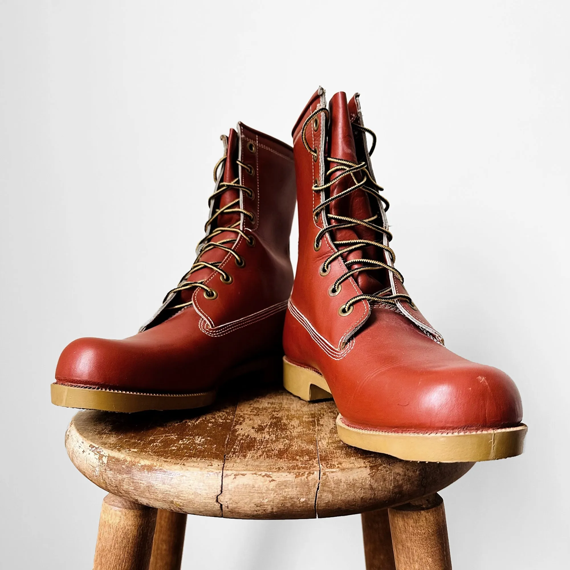 Waterproof Leather Lace-Up Work Boots - American 9
