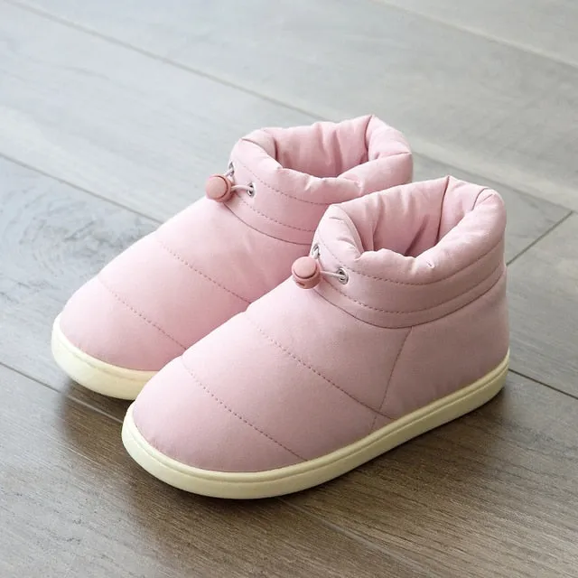 Women's Winter Cotton Snow Boots – Keep Warm Outdoor Flat Heels, Non-Slip Soft & Lightweight Down Footwear for Couples