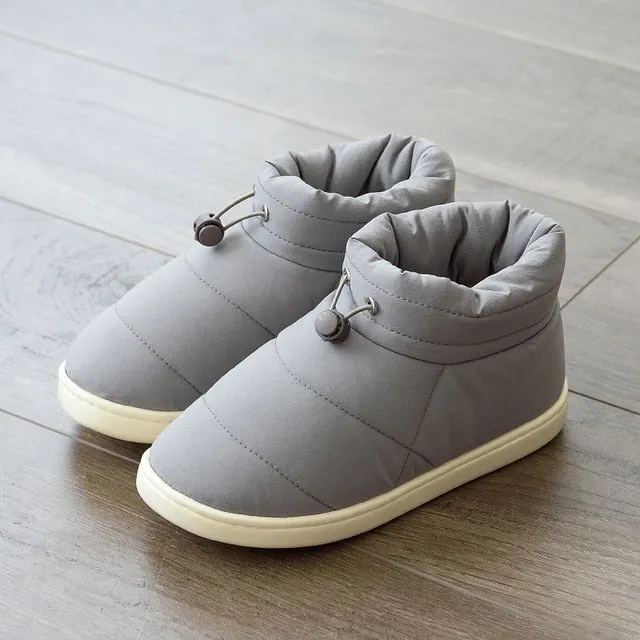 Women's Winter Cotton Snow Boots – Keep Warm Outdoor Flat Heels, Non-Slip Soft & Lightweight Down Footwear for Couples