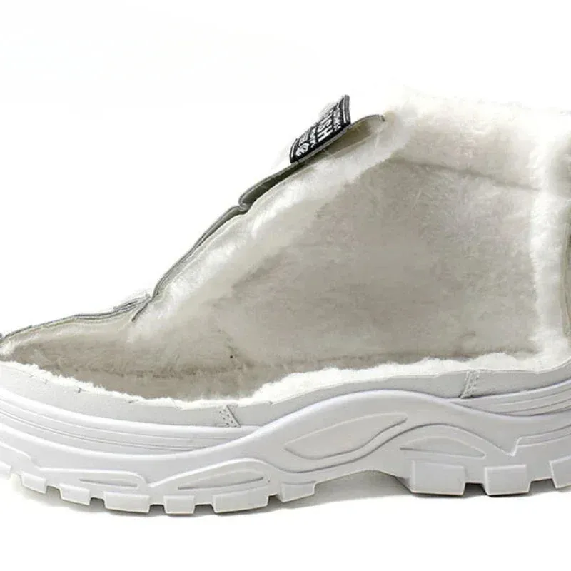 Womens Winter Platform Ankle Boots - Warm PU Leather Sneakers